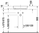 Duravit Cap Cod Toppmontert servant 500x405 mm, u/blanderhull, Wongergliss