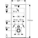 Geberit Monolith Modul, 114 cm Til vegghengt toalett, Sort glass