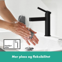 Hansgrohe Finoris Servantbatteri 100 Kun kaldtvann, u/bunnventil, Sort Matt