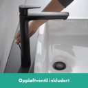 Hansgrohe Talis E 240  servantbatteri Med bunnventil, Sort Matt