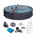 Bassengpakke Swim & Fun Pool Basic 132 Rund Svart Grafitt