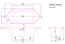 V&B Squaro 6-kantet Badekar f/innbygging 1900x800 mm, Produsert i Quaryl