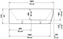 Duravit DuraSquare Badekar med panel 1800x800 mm, Venstre hjørne