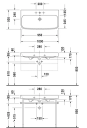 Duravit Happy D.2 Møbelservant 1000x505 mm, 1 blanderhull, Wondergliss