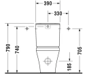 Duravit Durastyle Sisterne til toalett Vanninnt. på siden, Wondergliss