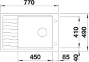 Blanco Elon XL 6 S-F, Silgranit 770x490 mm, Hvit