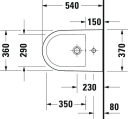 Duravit D-Neo Vegghengt bidet 370x540 mm, Hvit