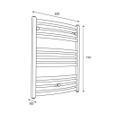 Hafa Ellips håndkletørker 1600x600 mm, Krom