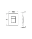 Grohe Skate Cosmopolitan betjeningsplate, stor, moon white glass/krom