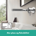 Hansgrohe Finoris 2-hulls Servantbatteri For innbygning, 22,8 cm tut, Krom