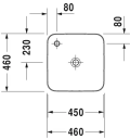 Duravit Cap Cod Toppmontert servant 460x460 mm, m/1 blanderhull.