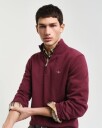 Bomullsgenser med half-zip WINE RED L