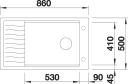 Blanco Elon XL 8 S, Silgranit 860x500 mm, Alu Metallic