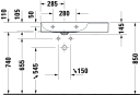 Duravit DuraSquare Møbelservant 800x470 mm, 1 bl.hull, u/overløp, Hvit