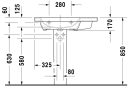 Duravit DuraStyle Møbelservant 800x480 mm, 1 bl.hull, m/o.l, Hvit m/WG