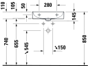 Duravit DuraSquare Toppmontert servant 500x470 mm, u/bl.hull, u/o.l, Hvit m/WG