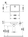 Duravit Vero Servant for underliming 430x315 mm, med overløp, Wondergliss