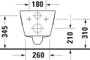 Duravit D-Neo Vegghengt toalett 370x540 mm, Rimless, Hvit