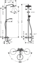 Hansgrohe Croma Select S Showerpipe 280 Ø280 mm, 1jet, Kartermostat, Krom