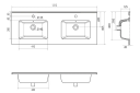 Westerbergs Sjö Møbelservant, Dobbel 1210x465x175 mm, Hvit