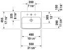 Duravit Me By Starck Servant f/frembygg. 550x455 mm, 1 bl.hull, m/o.l, Hvit m/WG