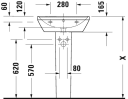 Duravit D-Neo Vegghengt Servant 550x440 mm, u/bl.hull, m/o.l, Hvit m/WG