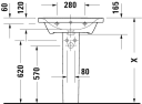 Duravit D-Neo Møbelservant 650x480 mm, 1 bl.hull, m/o.l, Hvit m/WG