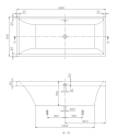 V&B Squaro Badekar for innbygging 1800x800 mm, Produsert i Quaryl