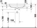 Duravit Happy D.2 Plus Servant 600x400 mm, Hvit/Antrasitt