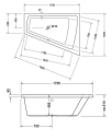 Duravit Paiova Badekar for innbygging 1700x1300 mm, Høyre hjørne