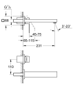 GROHE EUROCUBE 2-HULLS VEGGHENGT SERVANTBATTERI MEDIUM