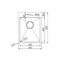 Nordic Tech Radius Kjøkkenvask 380x500 mm, Rustfritt Stål