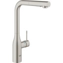 Grohe Essence blandebatteri med L-kran og uttrekkbar hånddusj (krom)