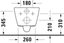 Duravit D-Neo Vegghengt toalett 370x540 mm, Rimless, Hvit