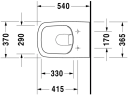 Duravit DuraStyle Vegghengt toalett 370x540 mm, Rimless, Hvit m/HG