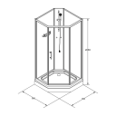 Bathlife Ideal Dusjkabinett 90x90 cm, Aluminium profil/Klarglass