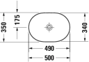 Duravit Luv Toppmontert servant 500x350 mm, Hvit