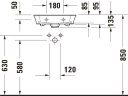 Duravit White Tulip Møbelservant 450x330 mm, u/bl.hull, u/o.l, Hvit m/WG