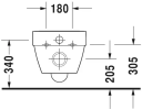 Duravit Vero Air Vegghengt toalett 370x570 mm. u/skyllekant, For Sensowash