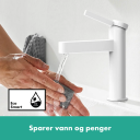 Hansgrohe Finoris Servantbatteri 110 Med bunnventil, Hvit Matt