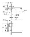 GROHE EUROCUBE 2-HULLS VEGGHENGT SERVANTBATTERI SMALL