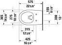 Duravit Architec Vegghengt toalett 365x575 mm, Rimless, Hvit m/HG