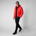 Save The Duck Donald Hooded Puffer Jacket Herre Poppy Red L