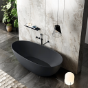 Bathlife Klok Frittstående badekar 1800x840 mm, Akryl, Sort