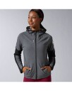 Reebok Womens Workout Ready Full Zip Hoodie - Dark Grey Heather - XS