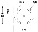 Duravit Architec Vegghengt servant 575x520 mm, 1 bl.hull, u/o.l, Hvit m/WG