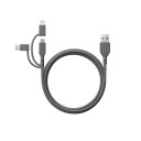 GP 3-in-1 USB-kabel, USB-C + Micro-USB + Lightning, 1m