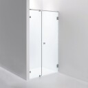 INR Iconic Nordic Rooms Dusjnisje ARC 4 Måltilpasset Brushed Stainless / Timeless Klart Glass