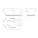 Bathlife Ideal Oval Frittstående badekar 1600x800 mm, Akryl, Hvit