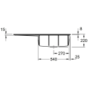 V&B Subway Style 60 Flat Kjøkkenkum 980x490 mm, m oppl., ven, Stone Wh. C+